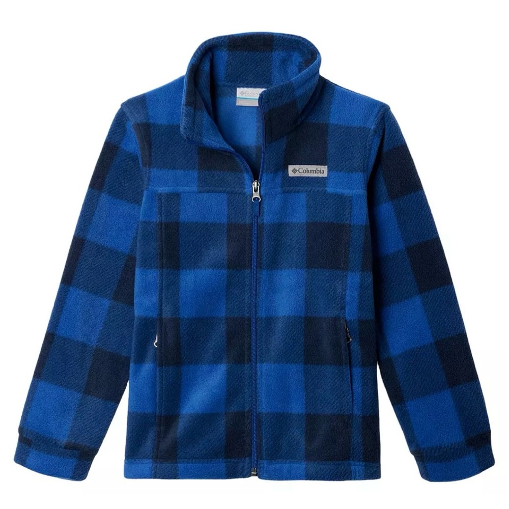 ✨NWT✨ Columbia Youth Blue Buffalo Plaid Steens Mountain Full Zip Fleece Jacket
